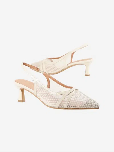 All Black Women's Mesh Princess Low-heel Shoes In Ivory In White