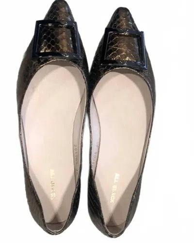 All Black Women's Met Exotic Flats In Bronze In Multi