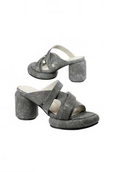 All Black Women's Mod Overlay Mules In Denim In Multi