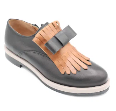 All Black Women Nu Kiltie Bow Oxford In Black/brown