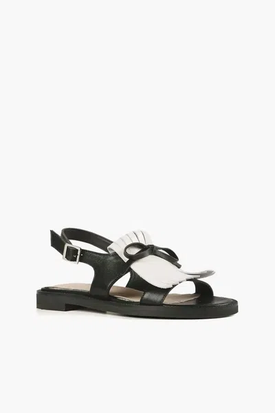 All Black Women's Ortega Bow Sandal In White/black In Multi