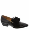 All Black Women's Pat & Bow Slip On Shoes In Black Patent In Black
