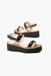 All Black Women's Pyramid Stud Flatform Sandal In Pewter In Silver