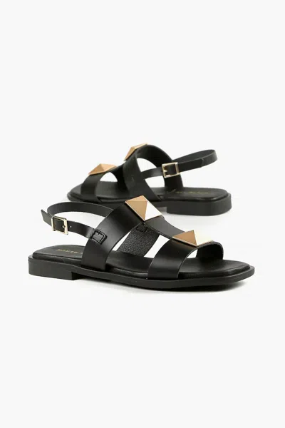 All Black Women's Pyramid Stud Sandal In Black In Multi