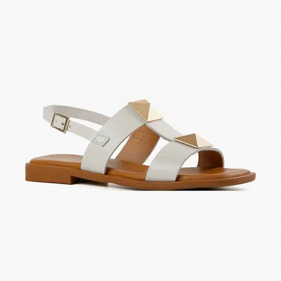 All Black Women's Pyramid Stud Sandal In White