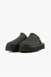 All Black Women's Raffia Round Lugg Mule In Black In Black