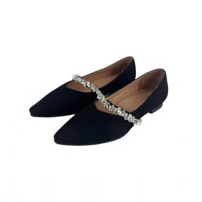 All Black Women's Royal Mary Jane Flat Shoe In Black