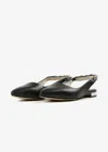 All Black Women's Royal Sling Flat In Black In Black
