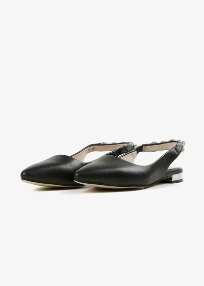 All Black Women's Royal Sling Flat In Black