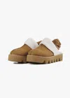 All Black Women's Sherpa Sling Mule In Brown In Brown