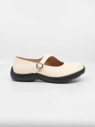 All Black Women's Split Toe Mary Jane Flat In Beige In Multi