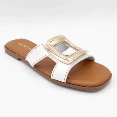 All Black Women's Square Cut Slide In Blanco In Multi