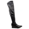 All Black Women's Square Edge Boots In Black In Black
