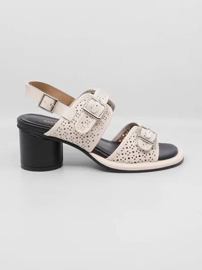 All Black Women's Triple Buckle Lady Sandals In White