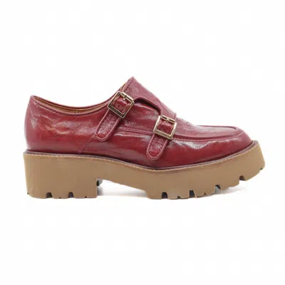 All Black Women's Wide Pelt Lugg Loafers In Wine In Red