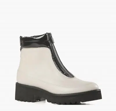 All Black Women's Zip & Puff Boots In Charcoal In White