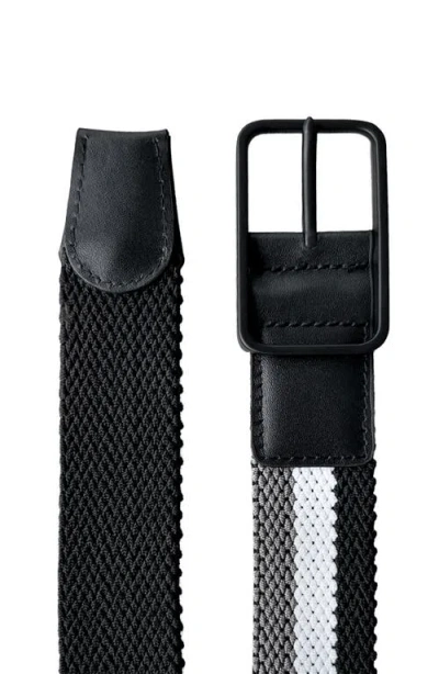 All Citizens Reversable Stretch Woven Belt In Tricolor (black/gray/white)