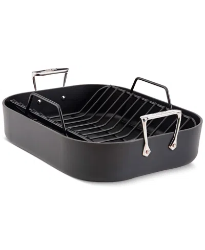 All-clad Ha1 Expert Cookware Nonstick 13" X 16" Roaster With Rack In Black