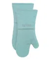 All-clad Ribbed Silicone Cotton Twill Oven Mitt, Set Of 2 In Rainfall