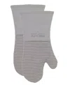 All-clad Ribbed Silicone Cotton Twill Oven Mitt, Set Of 2 In Titanium