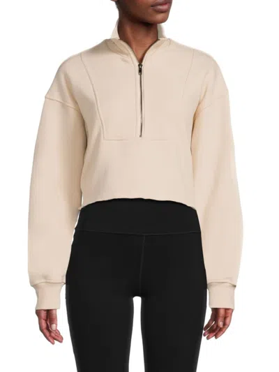 All Fenix Women's Arlo Cropped Pullover In White Clay