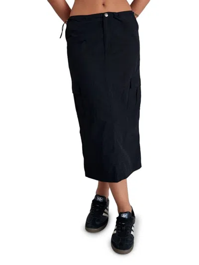 All Fenix Women's Sunny Spray Cinced Waist Midi Skirt In Black