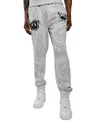 All Good Things Are Welcome Here Men's Peace Sign Graphic Joggers In Gray