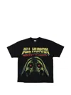All Human Distressed Graphic-print T-shirt In Black