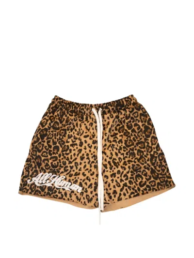 All Human Leopard-patterned Shorts In Animal Print