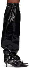 All In Black Level Thigh Soft Tall Boots In Patent Black