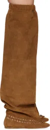 All In Brown Level Flat Thigh High Tall Boots
