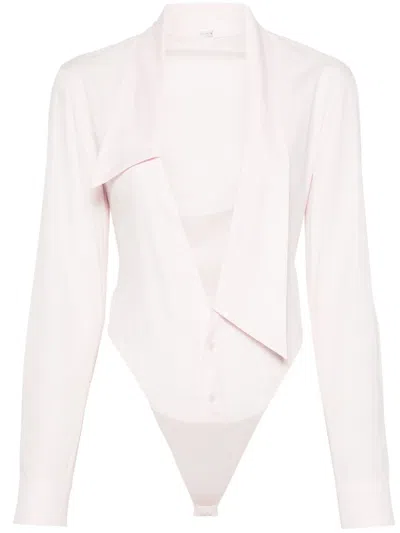 All In Deep V-neck Shirt Bodysuit In Pink