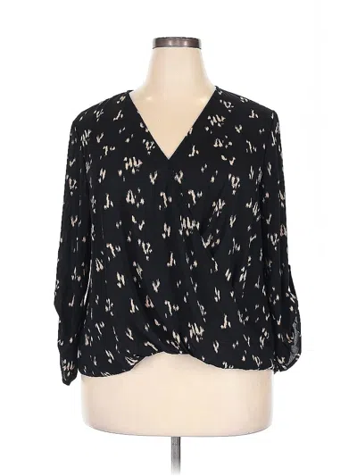 Pre-owned All In Favor 3/4 Sleeve Blouse In Black