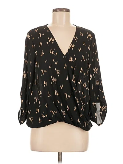 Pre-owned All In Favor 3/4 Sleeve Blouse In Black