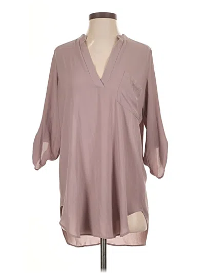 Pre-owned All In Favor 3/4 Sleeve Blouse In Gray