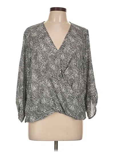 Pre-owned All In Favor 3/4 Sleeve Blouse In Gray