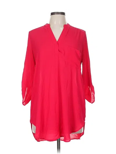 Pre-owned All In Favor 3/4 Sleeve Blouse In Red
