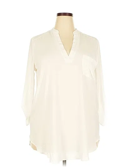 Pre-owned All In Favor 3/4 Sleeve Blouse In White