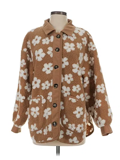 Pre-owned All In Favor Cardigan Sweater In Brown