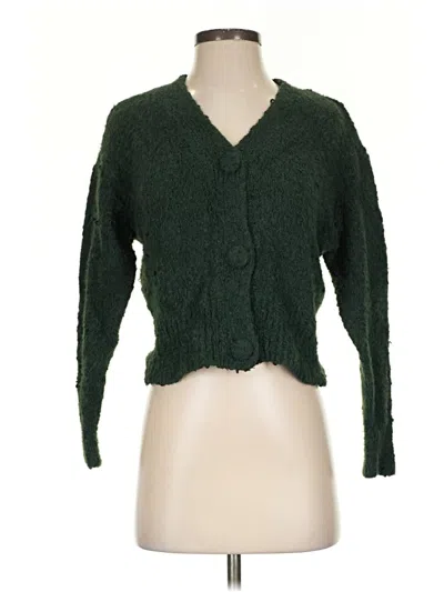 Pre-owned All In Favor Cardigan Sweater In Green