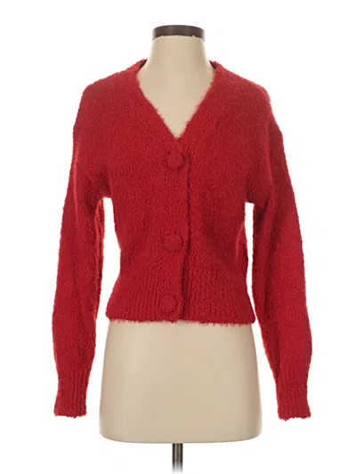 Pre-owned All In Favor Cardigan Sweater In Red
