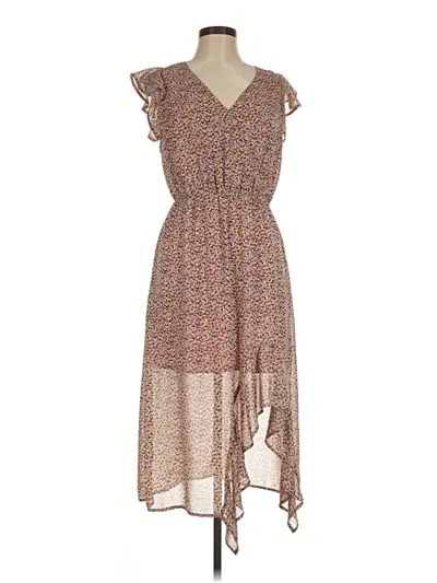 Pre-owned All In Favor Casual Dress In Brown