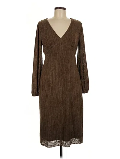 Pre-owned All In Favor Casual Dress In Brown