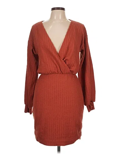 Pre-owned All In Favor Casual Dress In Burgundy
