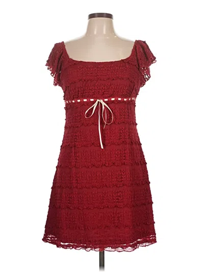 Pre-owned All In Favor Casual Dress In Burgundy