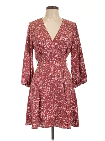 Pre-owned All In Favor Casual Dress In Burgundy