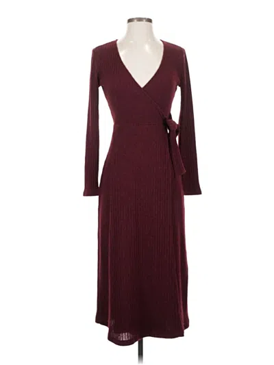 Pre-owned All In Favor Casual Dress In Burgundy