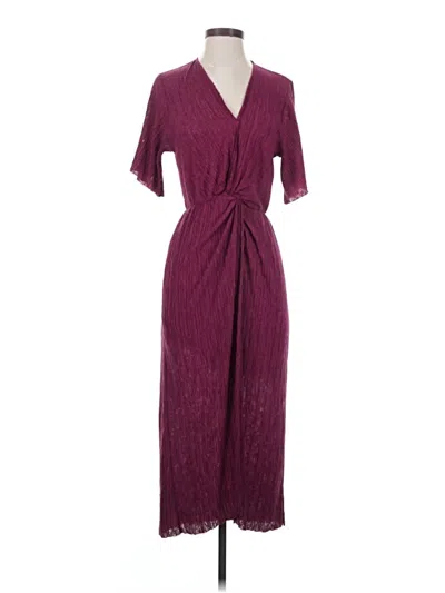 Pre-owned All In Favor Casual Dress In Burgundy