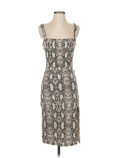 Pre-owned All In Favor Cocktail Dress In Brown