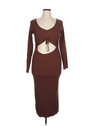Pre-owned All In Favor Cocktail Dress In Brown